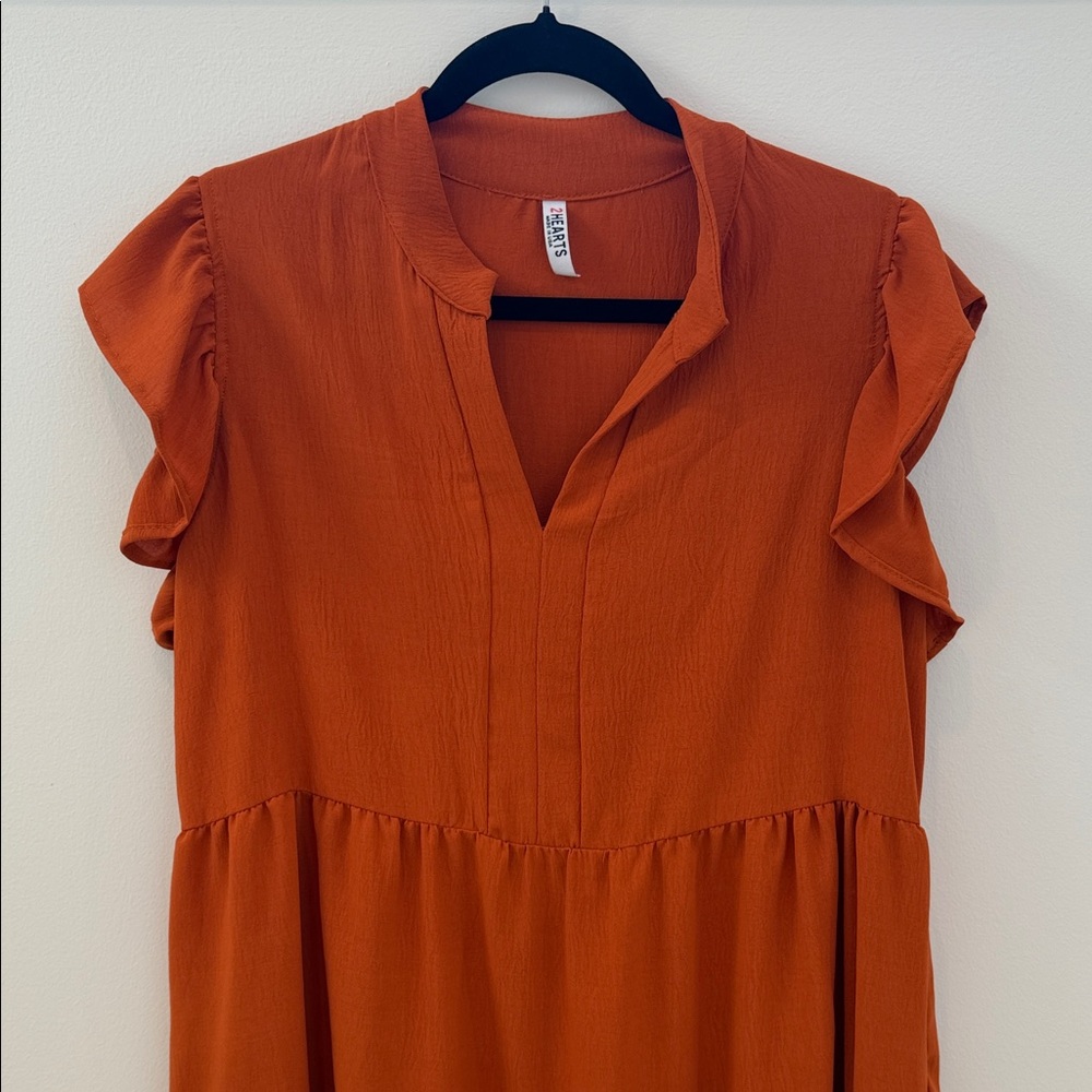 Rust Orange Mini Dress - Picture 3 of 9
